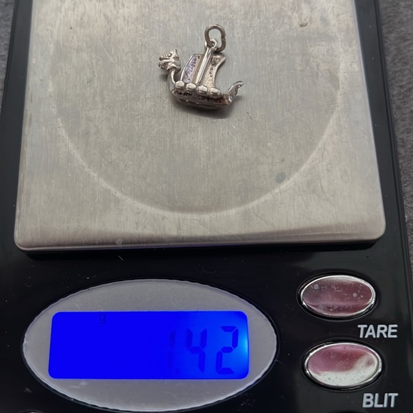 Sterling Viking Longboat Dragon Charm - Picture 5 of 6